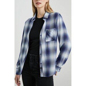 Rails Blue and White Plaid Button Down Shirt
